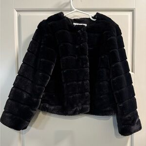 Like new! JANIE & JACK cropped Faux Fur Coat. Size 5/6.